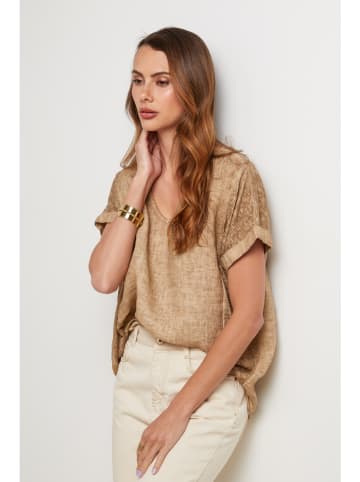 Lin Passion Leinen-Bluse in Camel