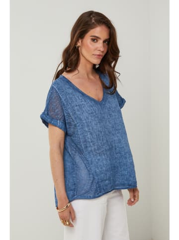 Rodier Lin Lniana koszulka w kolorze niebieskim