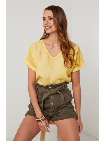 Lin Passion Leinen-Bluse in Gelb