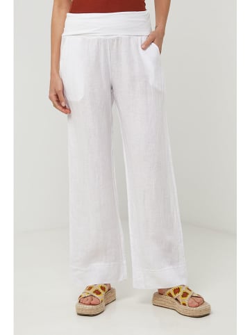 Lin Passion Lniane spodnie w kolorze białym