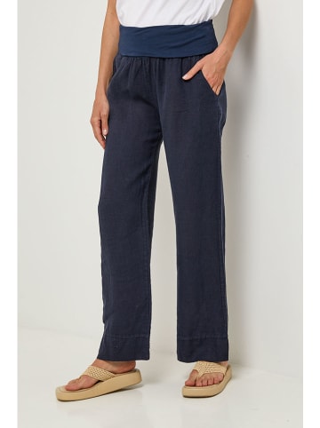 Lin Passion Linnen broek donkerblauw