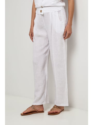 Lin Passion Lniane spodnie w kolorze białym