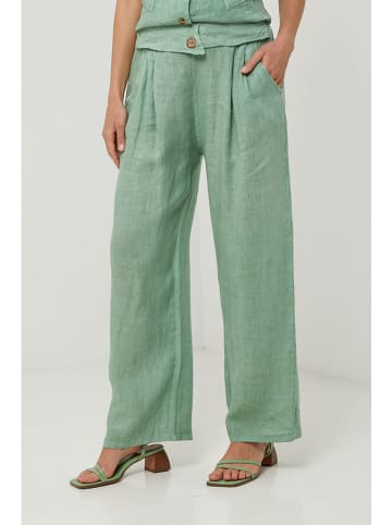 Lin Passion Linnen broek groen