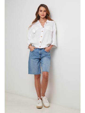 Lin Passion Lniana kurtka koszulowa w kolorze białym