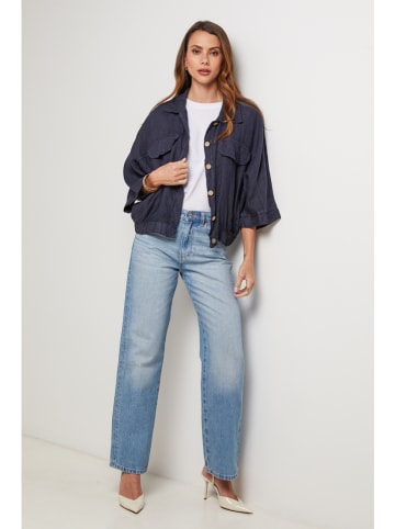 Lin Passion Leinen-Hemdjacke in Dunkelblau