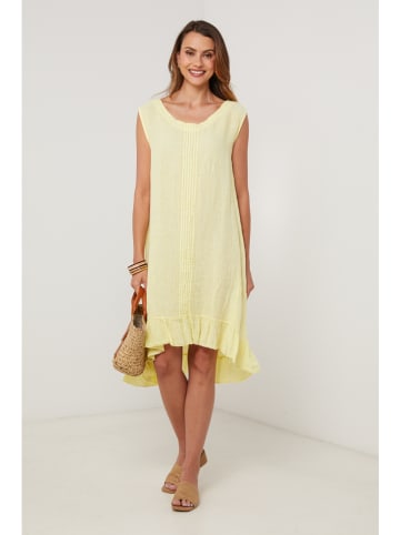 Lin Passion Lniana sukienka w kolorze żółtym