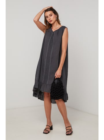 Lin Passion Lniana sukienka w kolorze granatowym