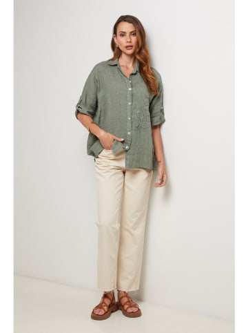 Lin Passion Lniana koszula w kolorze khaki