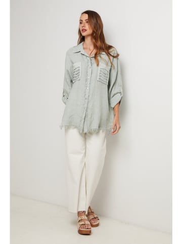 Lin Passion Linnen blouse turquoise