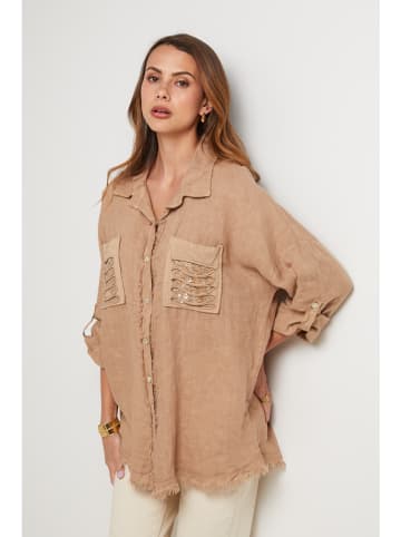 Lin Passion Linnen blouse camel