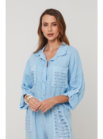 Lin Passion Linnen blouse lichtblauw