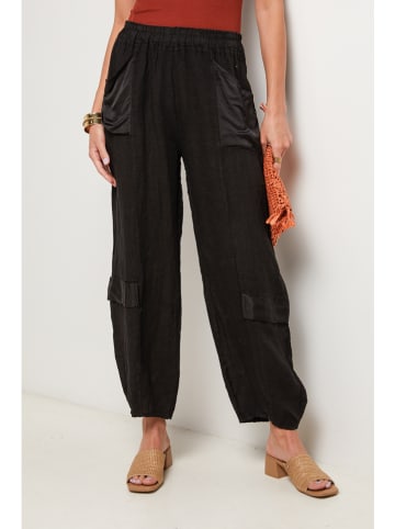 Lin Passion Lniane spodnie w kolorze czarnym