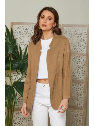 Lin Passion Linnen blazer lichtbruin