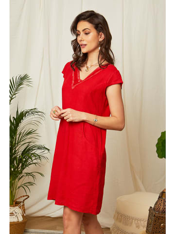 Lin Passion Leinen-Kleid in Rot