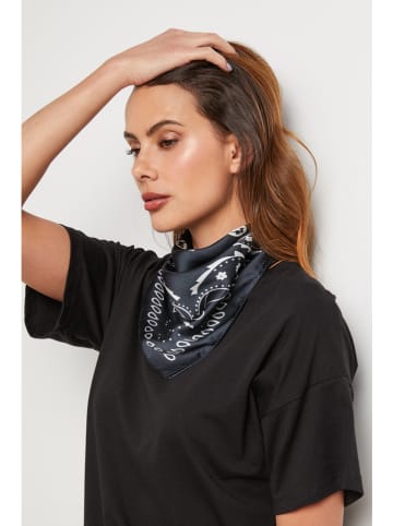 Lin Passion Bandana zwart/wit - (L)50 x (B)50 cm