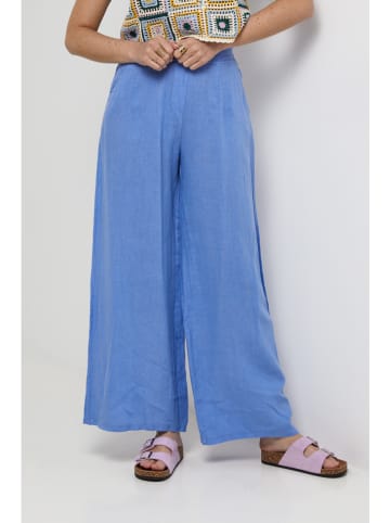 Lin Passion Lniane spodnie w kolorze niebieskim