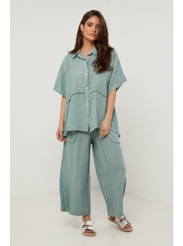 Lin Passion Lniana koszula w kolorze zielonym