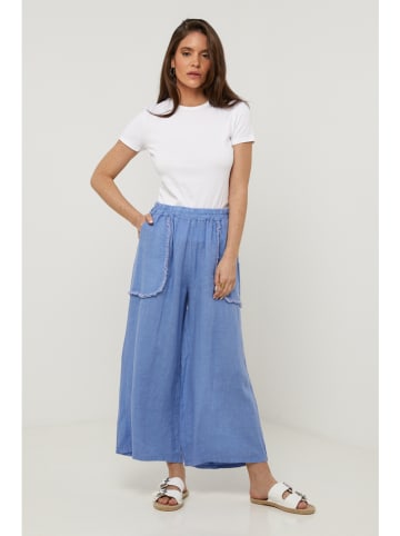 Lin Passion Lniane spodnie w kolorze niebieskim