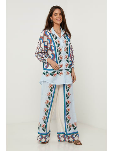 Lin Passion Lniana koszula w kolorze błękitno-białym