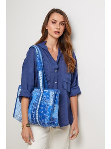 Lin Passion Shopper bag w kolorze niebieskim