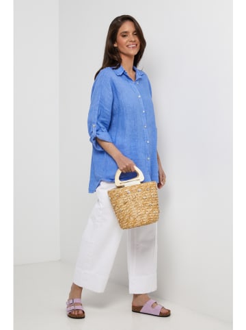 Lin Passion Lniana koszula w kolorze niebieskim