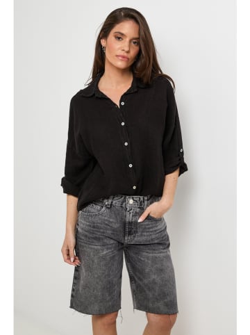 Lin Passion Linnen blouse zwart