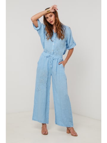 Lin Passion Leinen-Hose in Hellblau