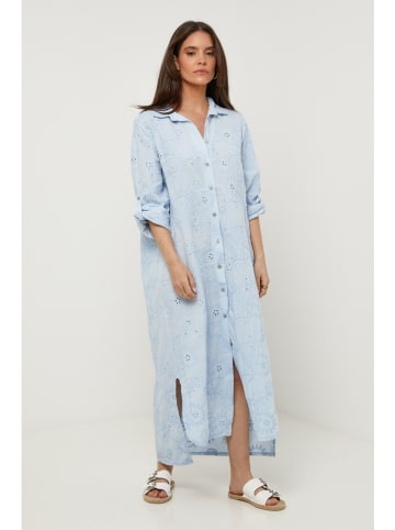 Lin Passion Lniana sukienka w kolorze błękitnym