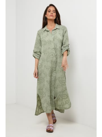 Lin Passion Lniana sukienka w kolorze zielonym