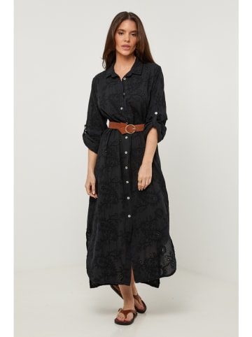 Lin Passion Lniana sukienka w kolorze czarnym