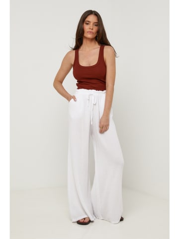 Lin Passion Lniane spodnie w kolorze białym