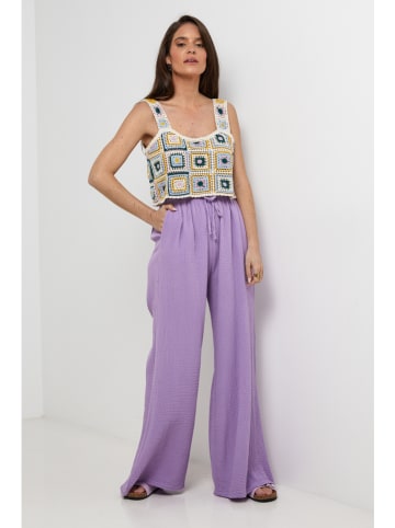 Lin Passion Lniane spodnie w kolorze fioletowym