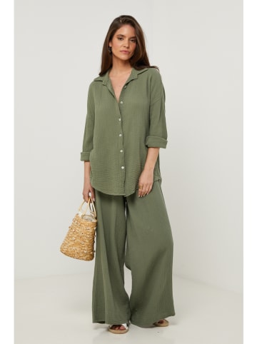 Lin Passion Lniana koszula w kolorze khaki