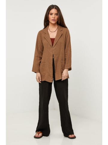 Lin Passion Leinen-Blazer in Camel