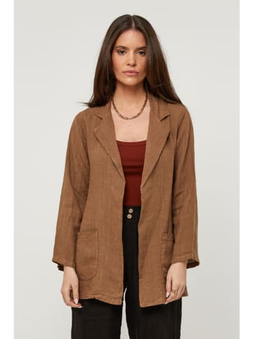 Lin Passion Leinen-Blazer in Camel