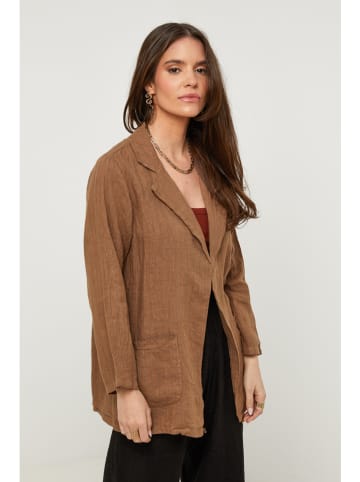 Lin Passion Leinen-Blazer in Camel