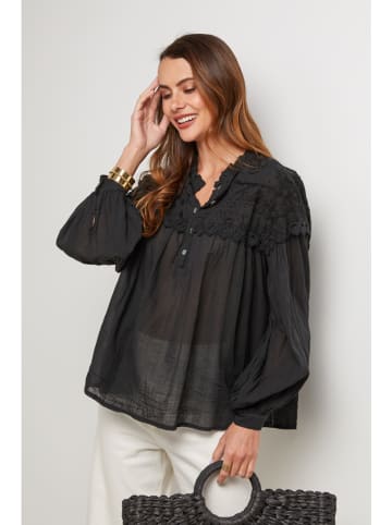 Lin Passion Bluzka w kolorze czarnym