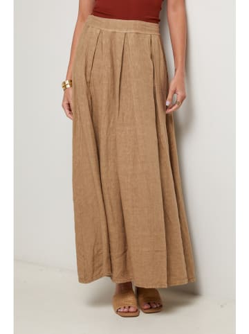Lin Passion Lniana spódnica w kolorze karmelowym