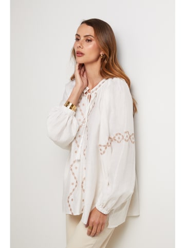 Lin Passion Bluzka w kolorze kremowym