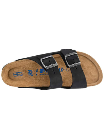 Birkenstock Leren slippers "Arizona" zwart
