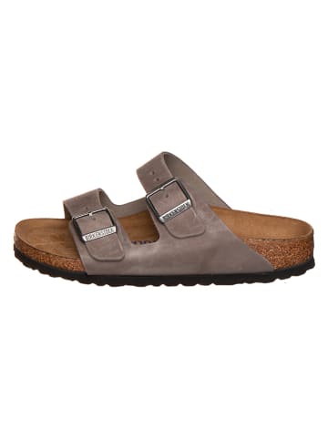 Birkenstock Leren slippers "Arizona" taupe