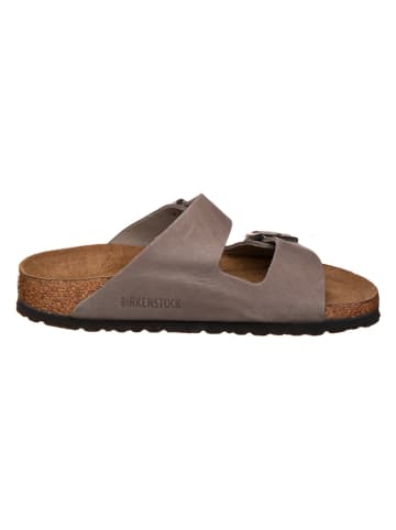 Birkenstock Leren slippers "Arizona" taupe