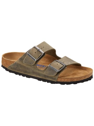 Birkenstock Skórzane klapki "Arizona" w kolorze khaki