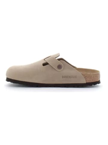 Birkenstock Skórzane chodaki "Boston" w kolorze jasnobrązowym