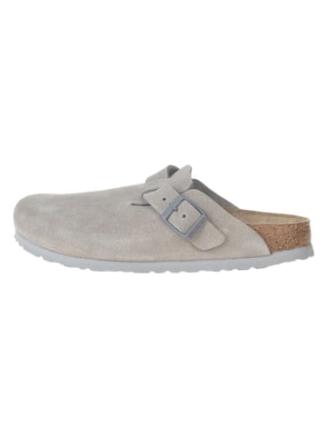 Birkenstock Skórzane chodaki "Boston" w kolorze szarym