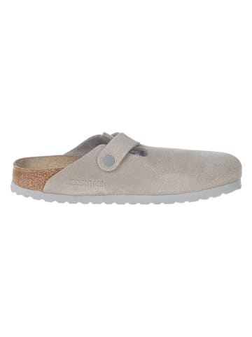 Birkenstock Skórzane chodaki "Boston" w kolorze szarym