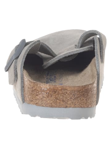 Birkenstock Skórzane chodaki "Boston" w kolorze szarym