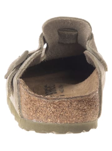 Birkenstock Skórzane chodaki "Boston" w kolorze khaki