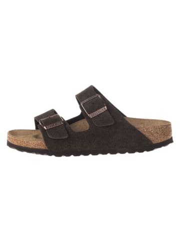 Birkenstock Leder-Pantoletten "Arizona" in Dunkelbraun