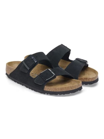 Birkenstock Leder-Pantoletten "Arizona" in Schwarz